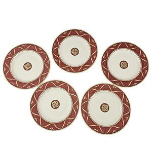 WEDGWOOD Home Improvisation Ribbon & Medallion 5 Piece Salad Luncheon Plates